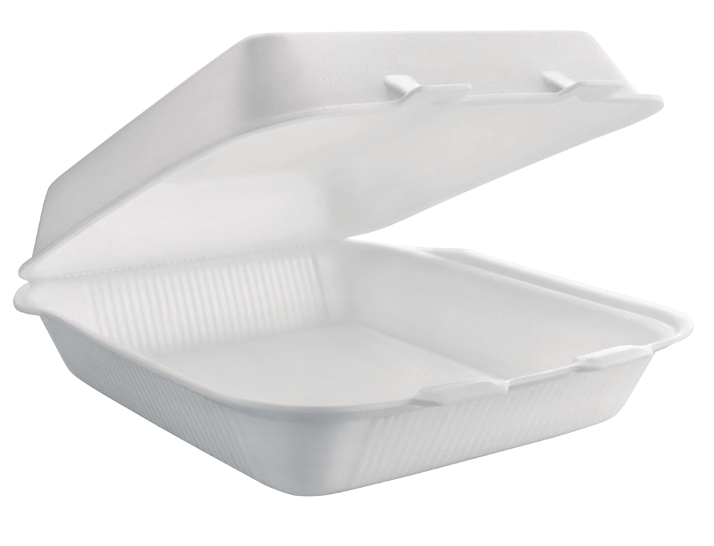 Foam Hinged Container 7 x 7 in, 1-Compartment, SKU CN7X7L (200/Case)