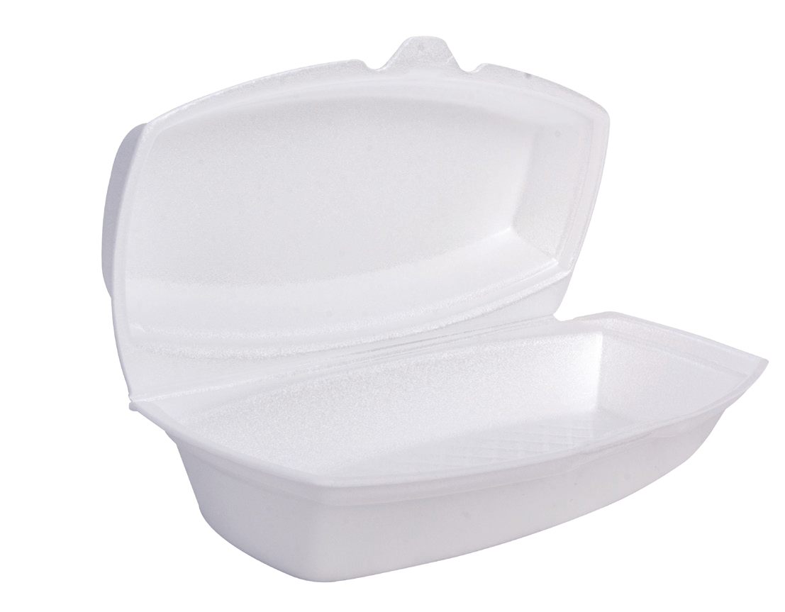 Foam Hinged Hot Dog Container 6.5 x 2.3 in (500/Case)