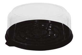 PET Dome Container D23-10, 10.2 in, Black Base (100/Case)