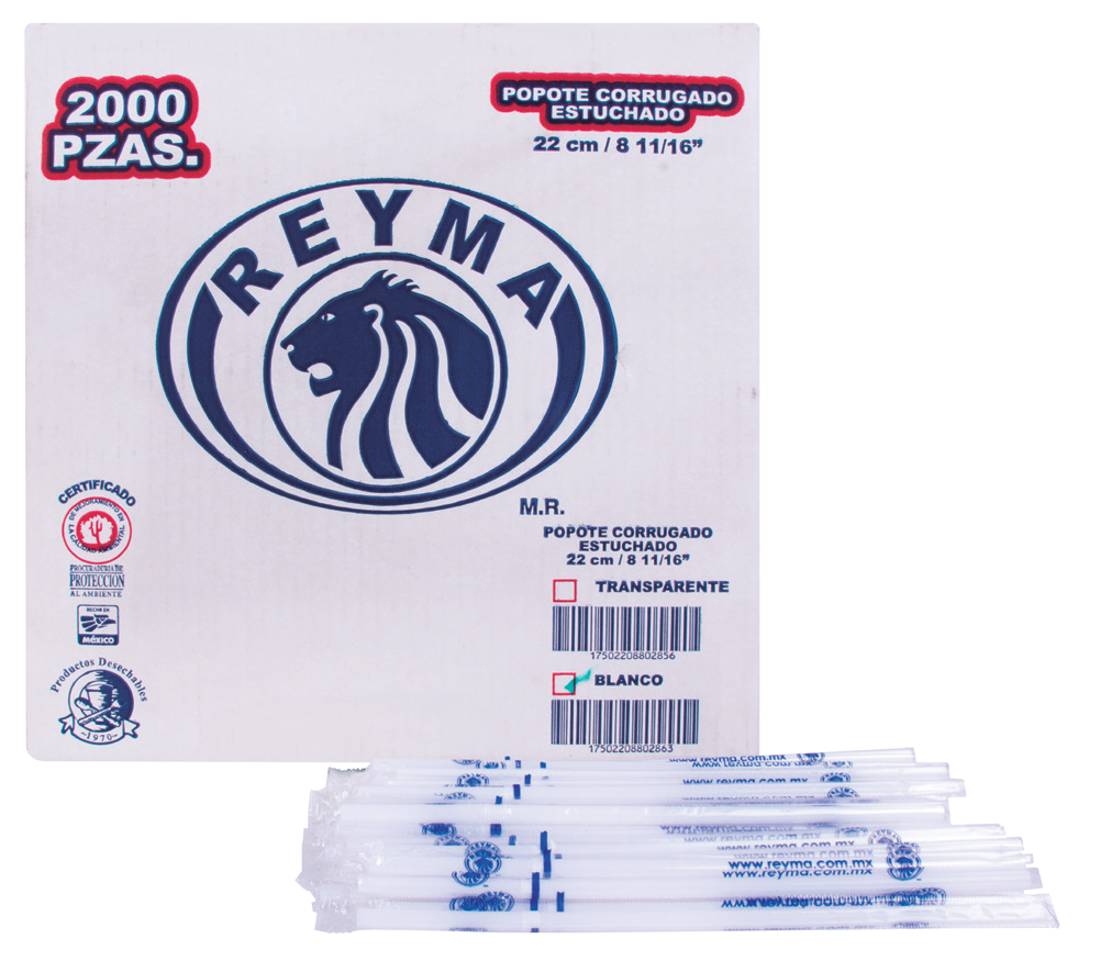 Wrapped Flexible Straw 8.7 in, White, Bulk Box (2,000/Case)