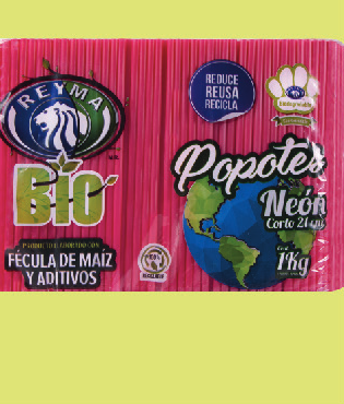 Bio Unwrapped Straw 8.3 in, Neon, Bulk (8,500/Case)