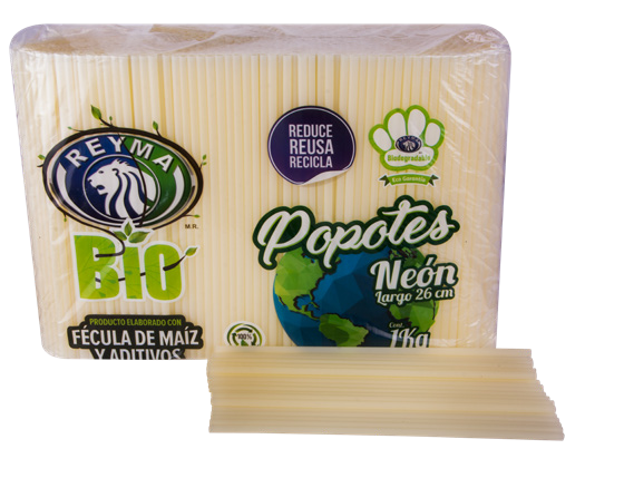 Bio Unwrapped Straw 10.2 in, Neon, Bulk (6,750/Case)