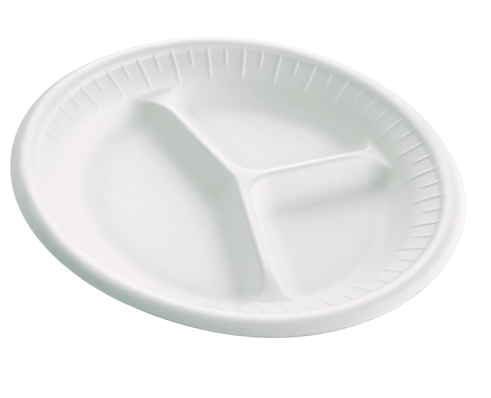 Foam Plate 8 in, Divided (500/Case)