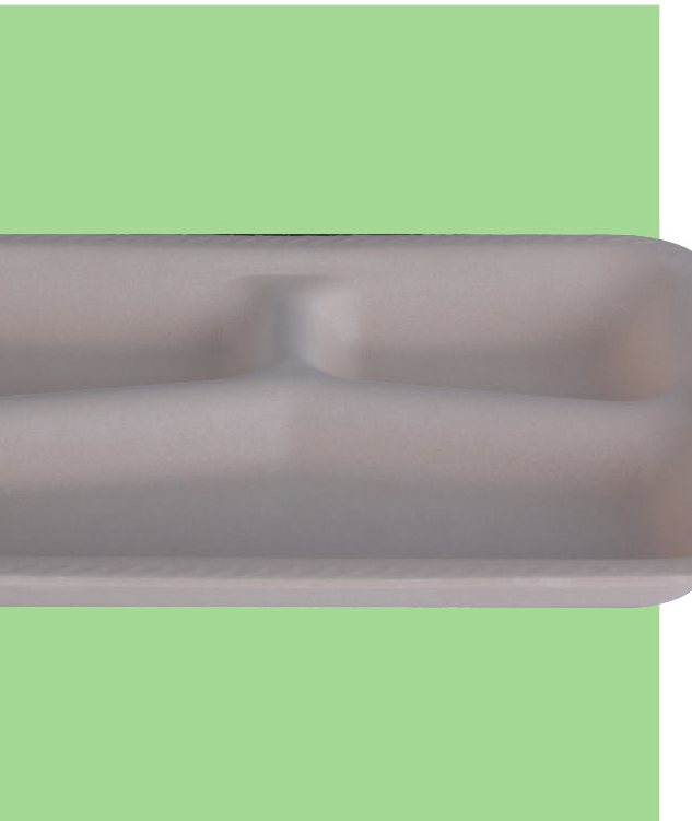 Bio Foam Plate 9.2 x 7.2 in, 3-Compartment (500/Case)