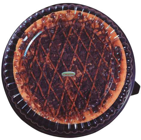 Clear PS Cake Container 127 oz, Black Base (100/Case)