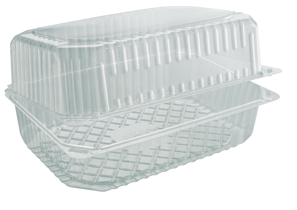 Clear PS Hinged Container 9.5 x 6.3 in, RB-120 / RB-130 (250/Case)