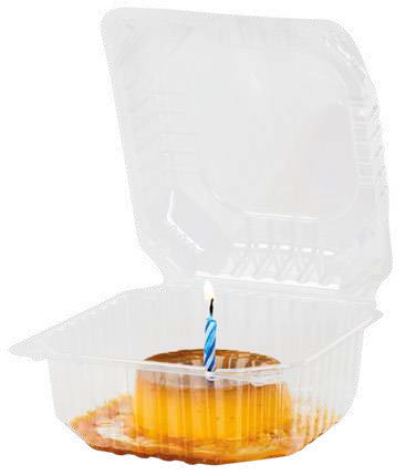 Clear PS Hinged Container 9.3 x 9.3 in, 149 oz (200/Case)