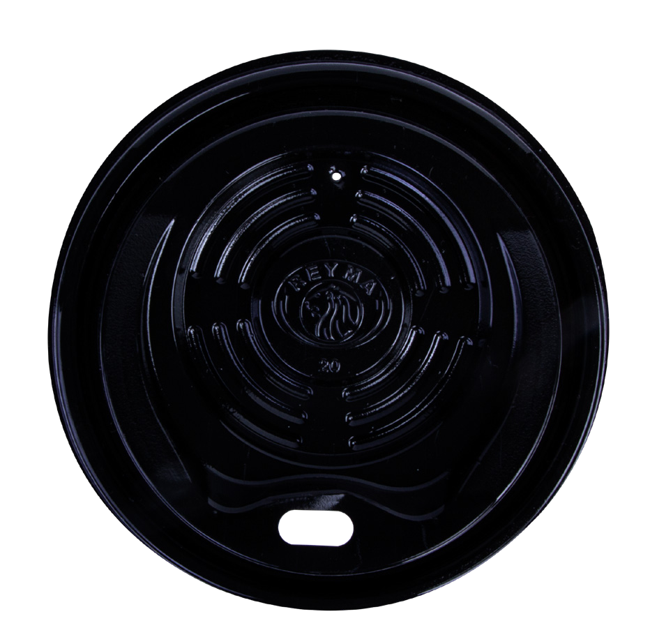 PP Lid for 12 oz Foam Cups, Black (1,000/Case)