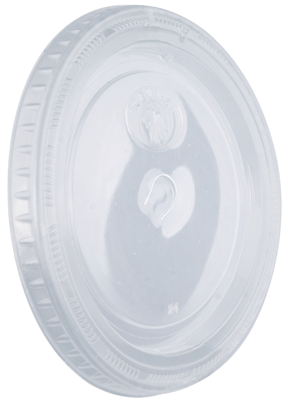 Flat Lid for 32 oz EU PP Cups, Straw Slot (500/Case)