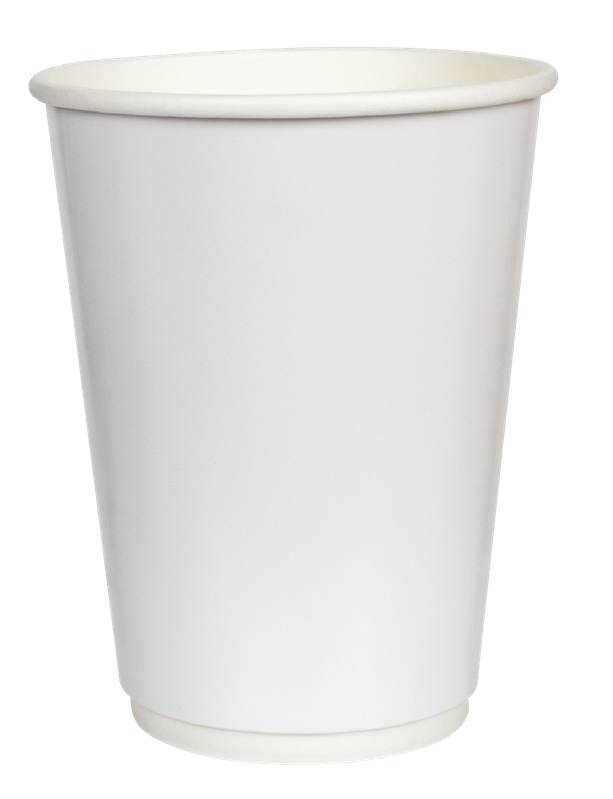 Double-Wall Paper Cup 12 oz, White, Thermal Coating (500/Case)